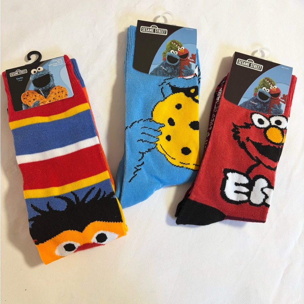 Sesame Street Colorful Character Socks Trio